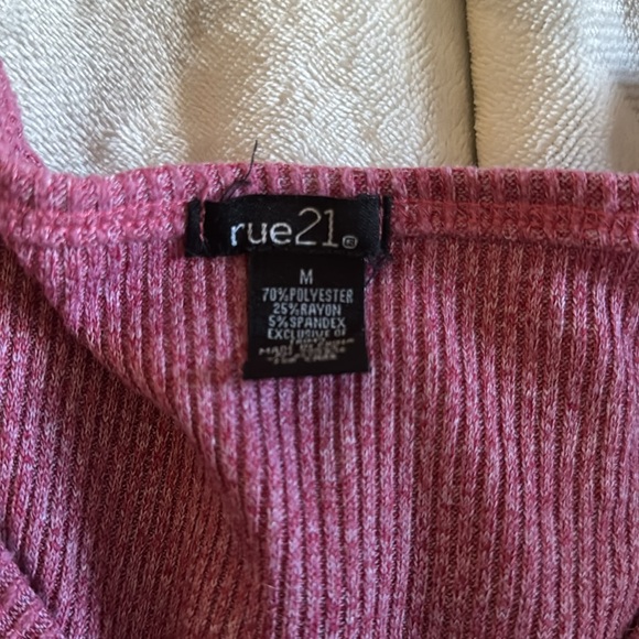 pink, medium, rue21 slightly cropped shirt - Picture 3 of 3